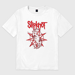 Футболка оверсайз мужская Slipknot Slip Goats Art, цвет: белый