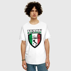 Футболка оверсайз мужская Italy Shield, цвет: белый — фото 2