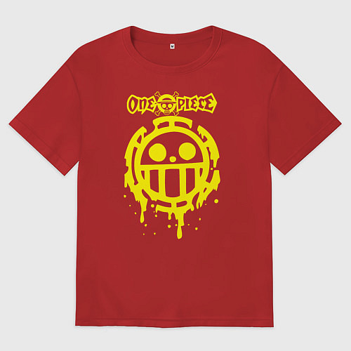 Мужская футболка оверсайз Пираты Сердца One Piece / Красный – фото 1