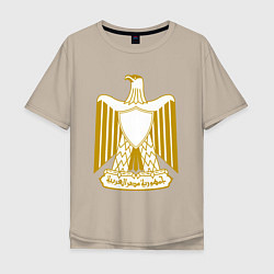 Футболка оверсайз мужская Египет Египетский герб, цвет: миндальный