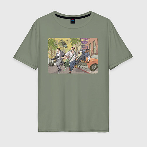 Мужская футболка оверсайз GTA 5 / Авокадо – фото 1