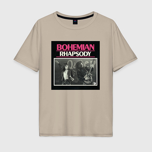 Мужская футболка оверсайз Bohemian rapsody / Миндальный – фото 1