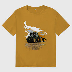 Футболка оверсайз мужская JOHN DEERE I Джон Дир!, цвет: горчичный