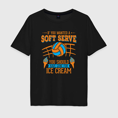 Мужская футболка оверсайз Volley - Soft Serve / Черный – фото 1