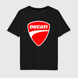 Мужская футболка оверсайз DUCATI ДУКАТИ ЭМБЛЕМА