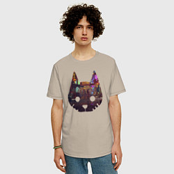 Футболка оверсайз мужская Stray: City Cat, цвет: миндальный — фото 2