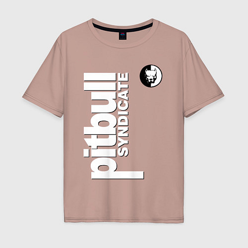 Мужская футболка оверсайз PITBULL SYNDICATE ПИТБУЛЬ / Пыльно-розовый – фото 1