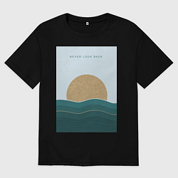Футболка оверсайз мужская Never look back, цвет: черный