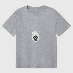 Футболка оверсайз мужская Фонк скелет, цвет: меланж