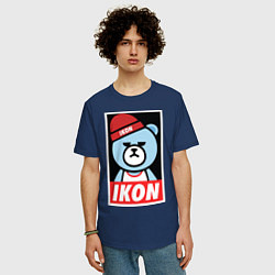 Футболка оверсайз мужская IKON YG Bear Dope, цвет: тёмно-синий — фото 2