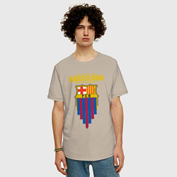 Футболка оверсайз мужская Барселона Испания, цвет: миндальный — фото 2