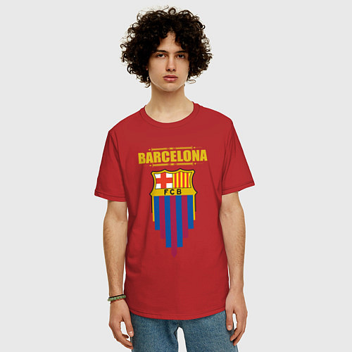 Мужская футболка оверсайз Барселона Испания / Красный – фото 3
