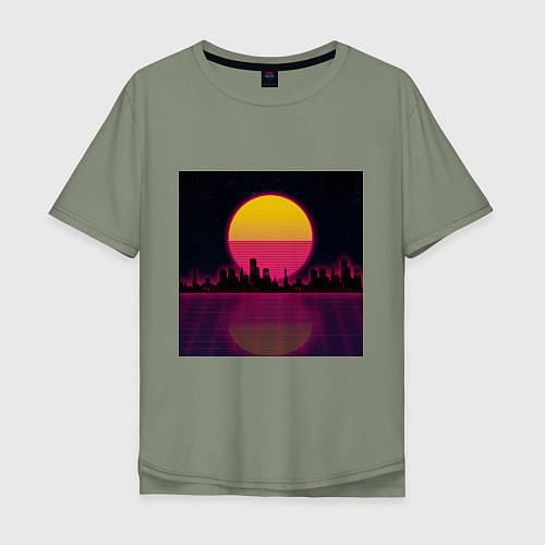 Мужская футболка оверсайз Neon City / Авокадо – фото 1