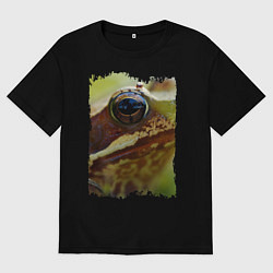 Футболка оверсайз мужская Глаз лягушки, цвет: черный