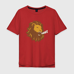 Футболка оверсайз мужская Lion Rawr, цвет: красный