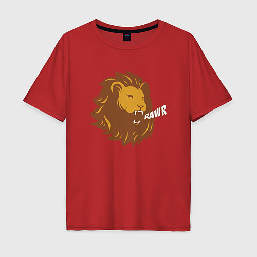 Мужская футболка оверсайз Lion Rawr / Красный – фото 1