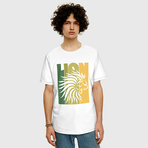 Мужская футболка оверсайз Jamaica Lion / Белый – фото 3