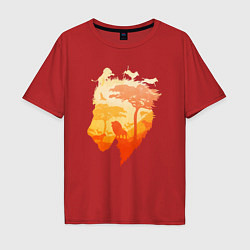 Футболка оверсайз мужская Africa - Lion, цвет: красный