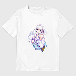 Футболка оверсайз мужская Ре Зеро - Эмилия, цвет: белый