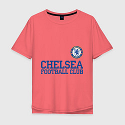 Футболка оверсайз мужская Chelsea FC: Blue, цвет: коралловый