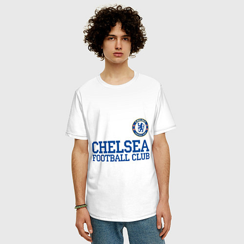 Мужская футболка оверсайз Chelsea FC: Blue / Белый – фото 3