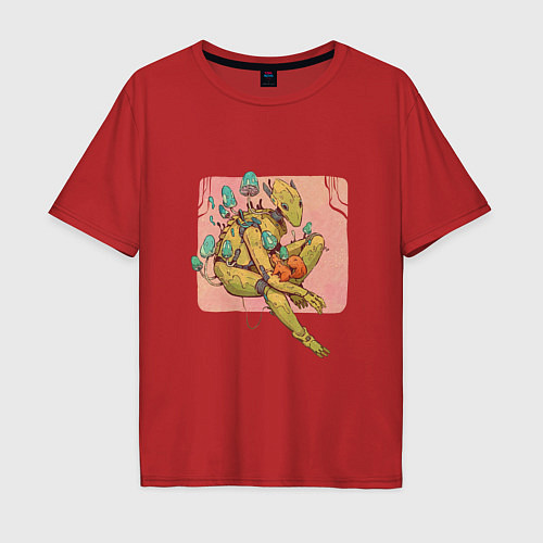 Мужская футболка оверсайз Лесной хранитель / Красный – фото 1