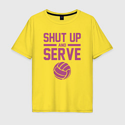 Мужская футболка оверсайз Shut Up And Serve