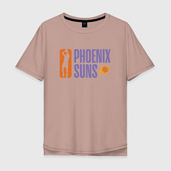 Футболка оверсайз мужская NBA - Suns, цвет: пыльно-розовый