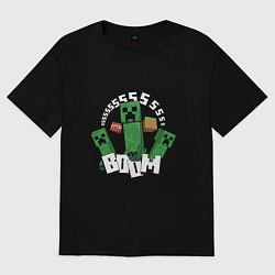 Футболка оверсайз мужская Криперы Creepers и Динамит, цвет: черный