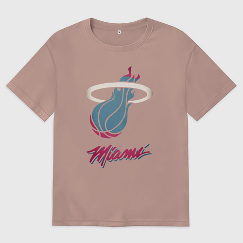Мужская футболка оверсайз Miami Heat / Пыльно-розовый – фото 1