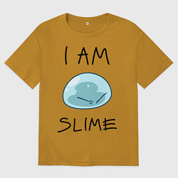 Футболка оверсайз мужская I AM SLIME, цвет: горчичный