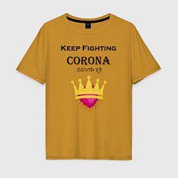 Мужская футболка оверсайз Fighting Corona