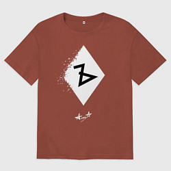 Футболка оверсайз мужская Алиса альбом Ъ, цвет: кирпичный