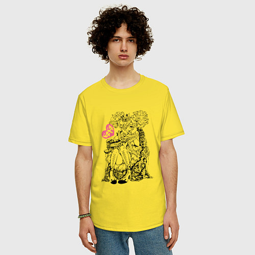 Мужская футболка оверсайз Doki Doki Literature Club Доки Доки Z / Желтый – фото 3