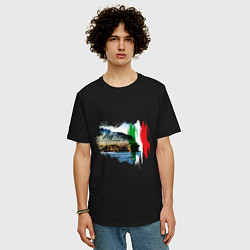 Футболка оверсайз мужская Страны Италия Сицилия, цвет: черный — фото 2