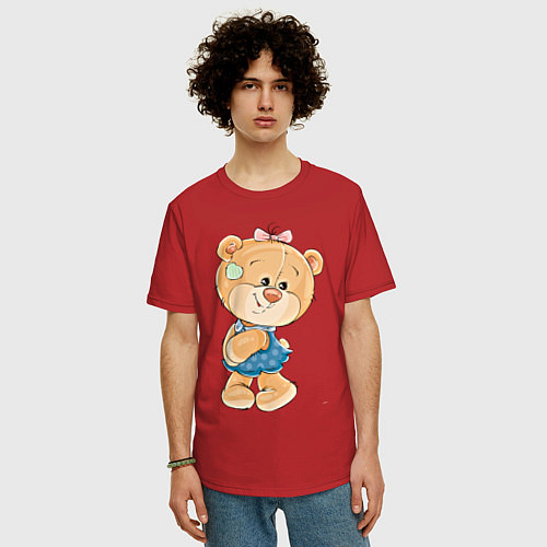 Мужская футболка оверсайз Милое солнышко / Красный – фото 3