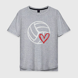 Футболка оверсайз мужская Love Volleyball, цвет: меланж