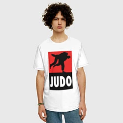 Футболка оверсайз мужская Judo, цвет: белый — фото 2