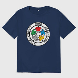 Футболка оверсайз мужская Judo Federation, цвет: тёмно-синий