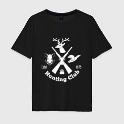 Футболка оверсайз мужская Hunting club, цвет: черный