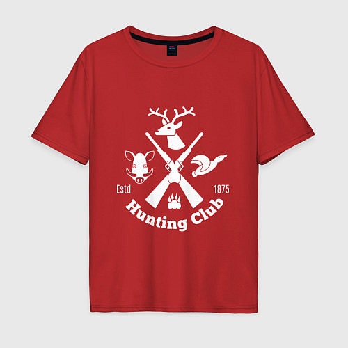 Мужская футболка оверсайз Hunting club / Красный – фото 1