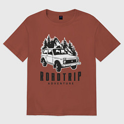 Футболка оверсайз мужская Niva roadtrip, цвет: кирпичный