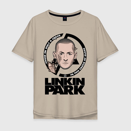 Мужская футболка оверсайз LINKIN PARK / Миндальный – фото 1