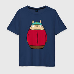 Футболка оверсайз мужская Totoro Cartman, цвет: тёмно-синий