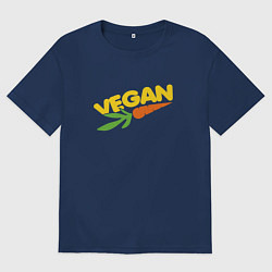 Футболка оверсайз мужская Vegan Life, цвет: тёмно-синий