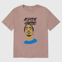 Футболка оверсайз мужская Hussle, цвет: пыльно-розовый