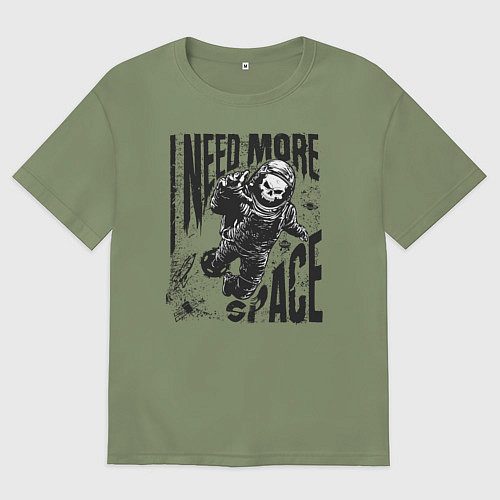 Мужская футболка оверсайз Космонавт скелет / Авокадо – фото 1