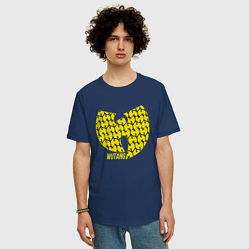 Мужская футболка оверсайз Wu-Tang Style / Тёмно-синий – фото 3