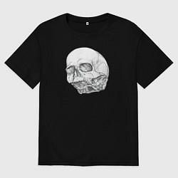 Футболка оверсайз мужская Череп Анатомия Головы, цвет: черный