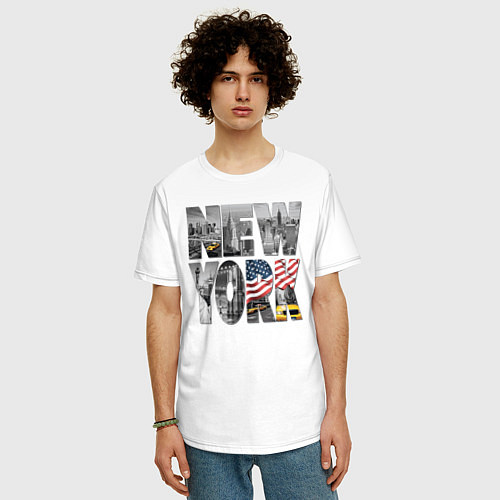 Мужская футболка оверсайз New York / Белый – фото 3